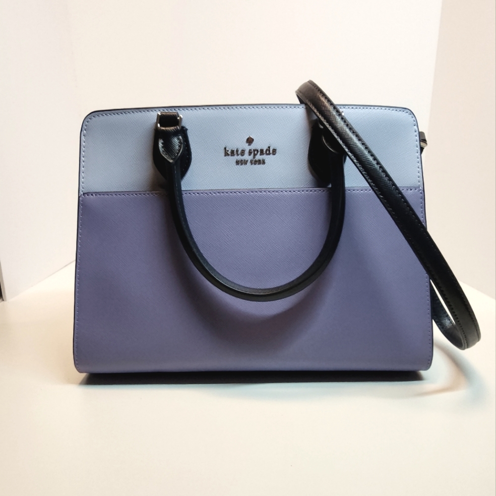 Madison Colorblock Saffiano Leather Medium Satchel
